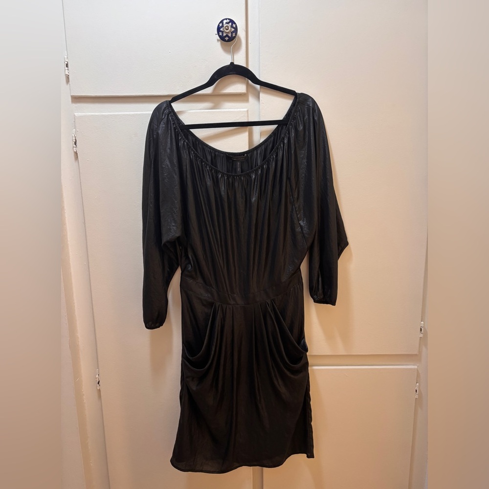 BCBGMaxAzria Shimmering Black Long Sleeve Dress